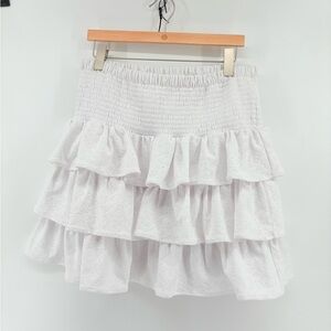 Michael Kors White Tiered Mini Skirt